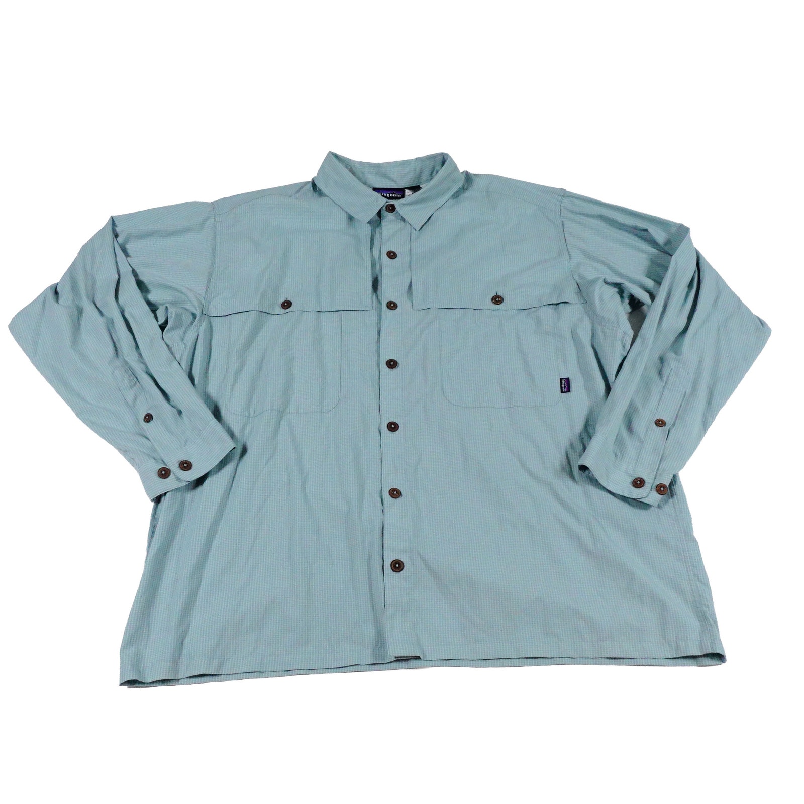 Patagonia Fishing Sun Vented Outdoor Check Button Up Long Sleeve Shirt Men's Xxl